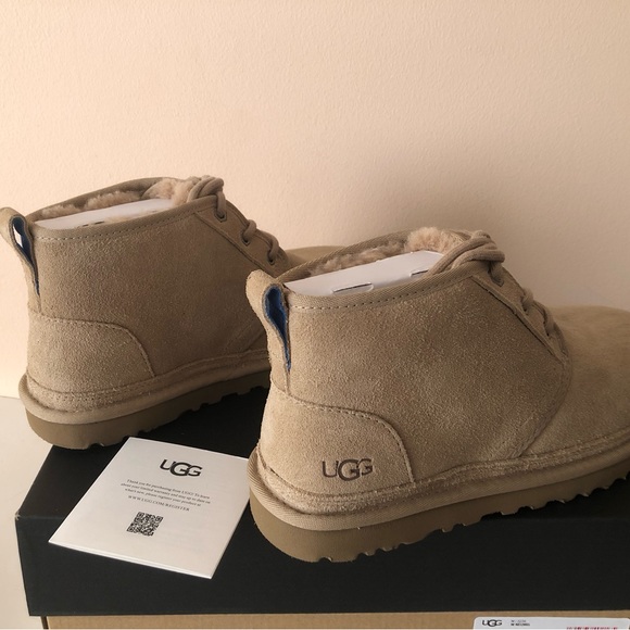 UGG Australia Neumel Chukka suede leather fur Beige Blue Boot. Size: 7, 8, 9 - Picture 8 of 14